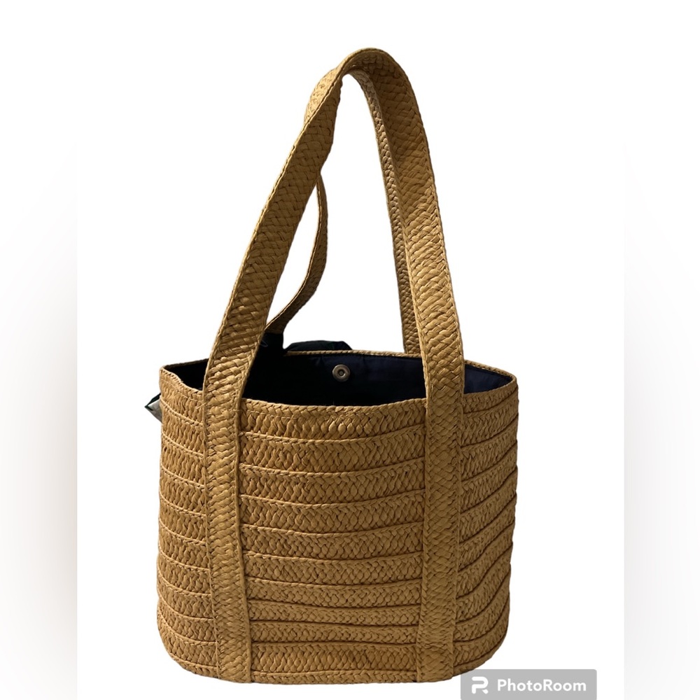 DRAPER JAMES NATURAL STRAW BAG. With bow Summer pool party Beach flirty Romantic - Picture 3 of 15